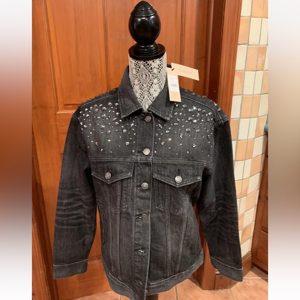 Rebecca Minkoff Crystal Embellished Denim Jacket